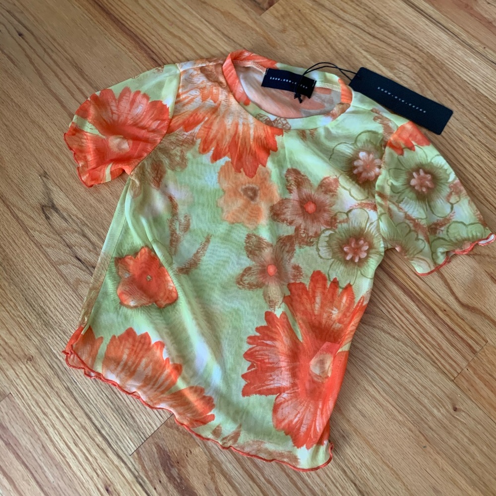 Mesh floral Tee
